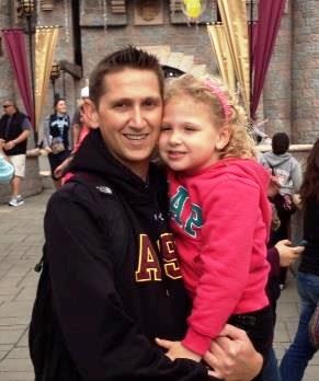 Branden Lombardi, pictured here with his daughter Sophia, received numerous blood transfusions during the course of his cancer treatment. 