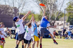 Many different schools came together for an Ultimate tournament taking place at Aprende Middle School. [Billy Hardiman/Wrangler News]