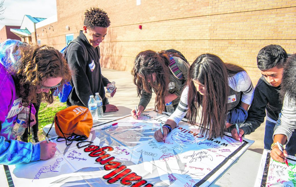 Tempe High School students used Challenge Day to develop their own individualized approach to "Be the Change" in pursuit of diversity. Wrangler News/Alex J. Walker