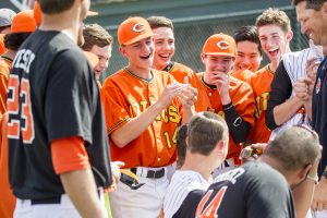 Baseball players at Corona del Sol High School volunteered to lose their locks as part of a fundraiser for fellow student Ridge Vanderbur. Overall, more than $11,000 has been generated to help with medical bills. [Billy Hardiman/Wrangler News]